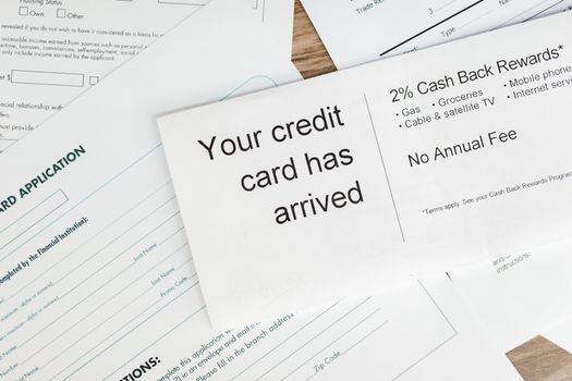 Credit card rewards points and cashback concept