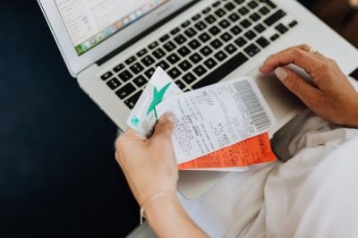 shopping receipts and credit card