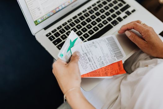 Shopping receipts and a credit card
